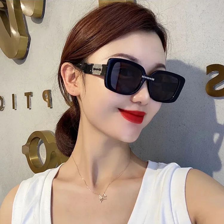 Blade square sunglasses 2024 new sunglasses, Huang Minghao, Ma Boqian, celebrity, same style sunglasses