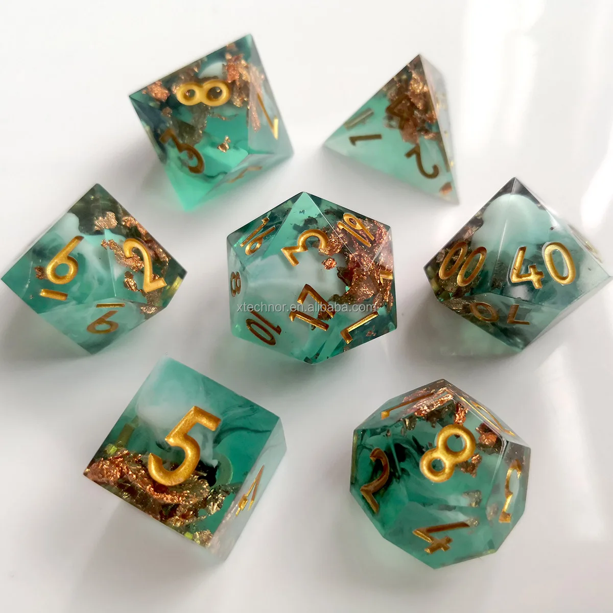 Handmade Dice DND Dice Set Sharp Edge Dice For Dungeons and Dragons Role Playing Games-Deep Fear