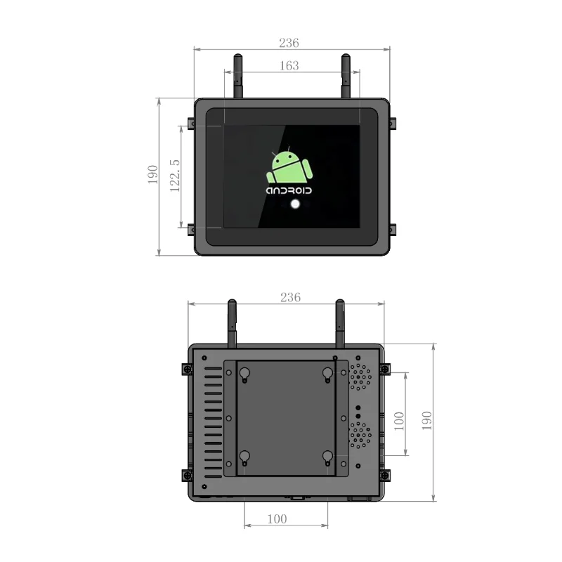 HUGEROCK PTC08A desktop Open Frame IP65 Business usb capacitive Android All in One Panel Pc Industrial Computer