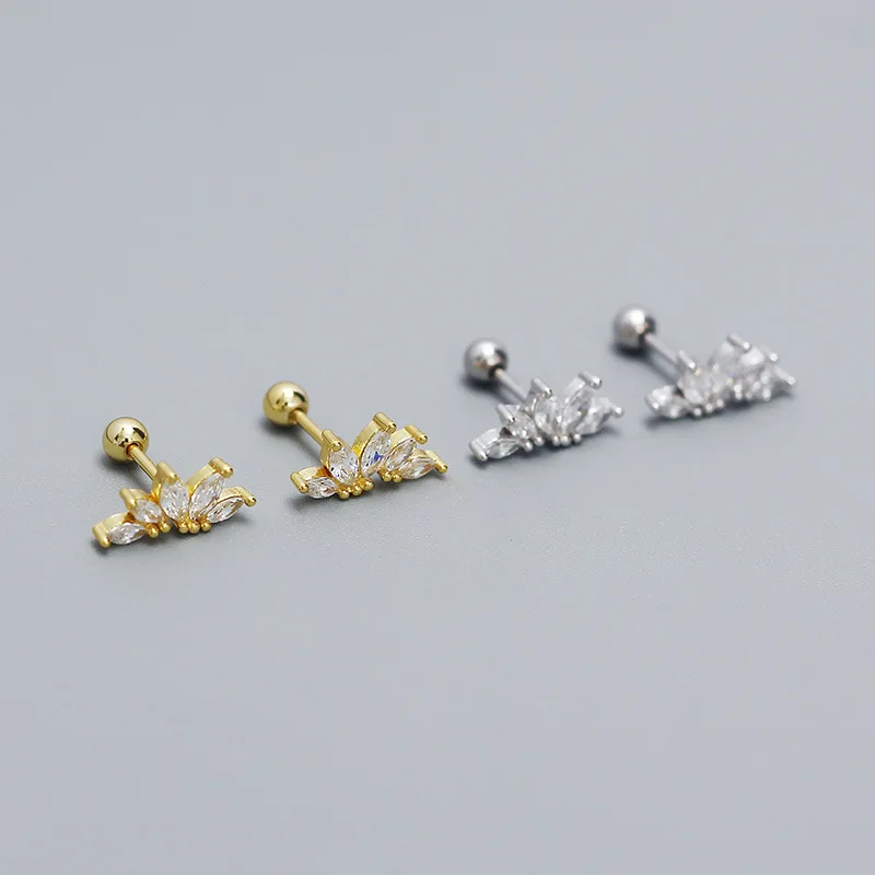 wholesale 925 silver earrings sets 925 sterling silver stud earrings and ear cuff clip on earrings 18K gold plated jewelry women