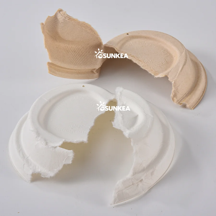 Compostable Bagasse Cup Lid/Sugarcane Lid/ Pulp coffee lid For plastic ban