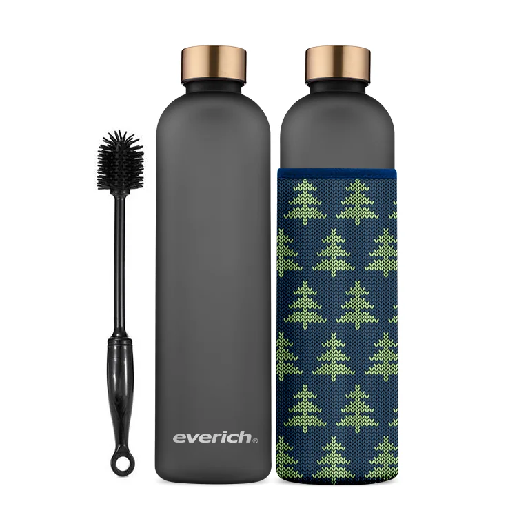 32 OZ motivational fashion Ready to ship water Bottle With Time Marker To Drink BPA Free Frosted Plastic