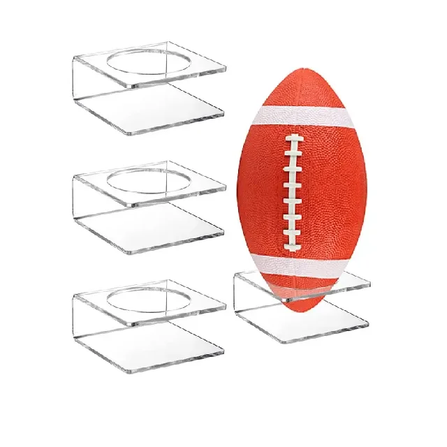 Custom Top Fashion Clear Acrylic Football Display Rack for Basketball Rugby