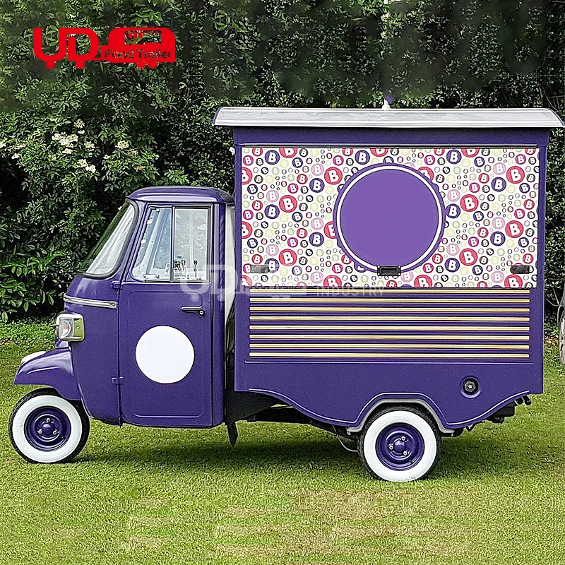 UrDream China Factory Mobile Food Tricycle 3 Wheels Ape Electric Ape Car Best Folding Coffee Food Truck