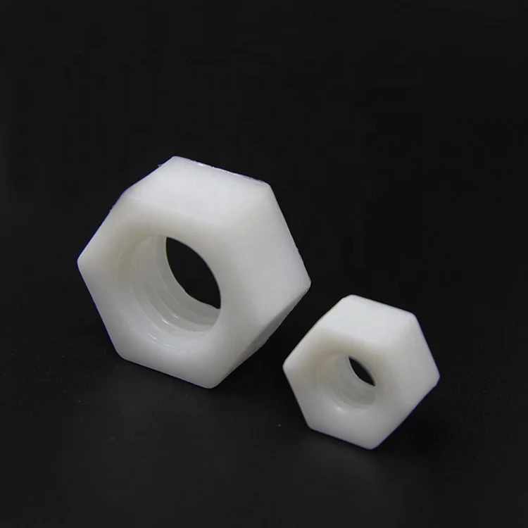 Black and white nylon insulated hexagon nuts M5 / M6 high strength environmental protection plastic bolt