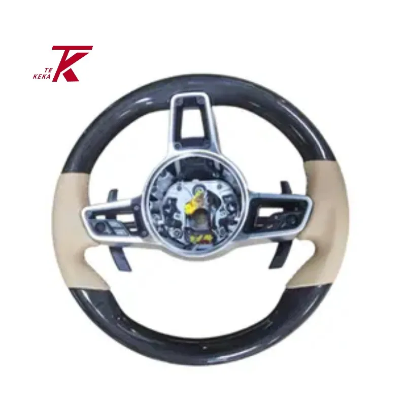 High Quality steering wheel with clutch LED light paddle shifters Alcantara carbon fiber steering wheel for for porsche carbon