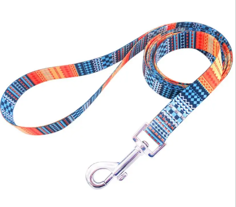 
New Product Nylon Dog Leash Printing Floral Pattern Colorful Puppy Small Medium Large Dogs 