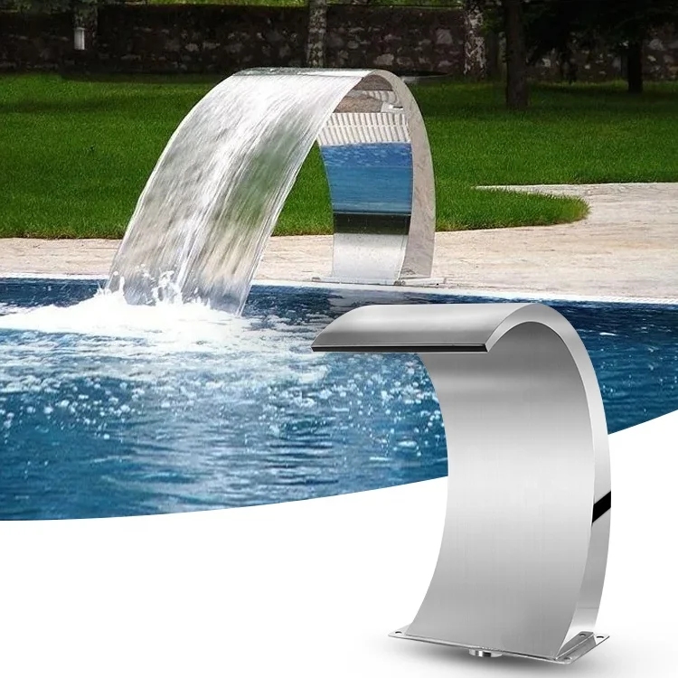 High Quality 304 Stainless Steel Indoor Swimming Pool Water Curtain Fountain Pool Waterfall