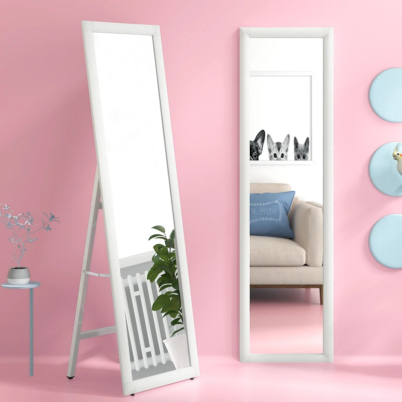 European Solid Wood 155x40cm Full-Length Mirror Floor-to-Ceiling Design for Home Dormitory Clothing Store Simple Wall-Mounted