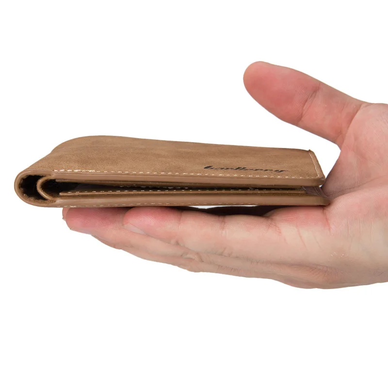 wholesale Baellerry private label leather wallets carteras de hombre vintage short travel wallet slim card holder wallets leather men
