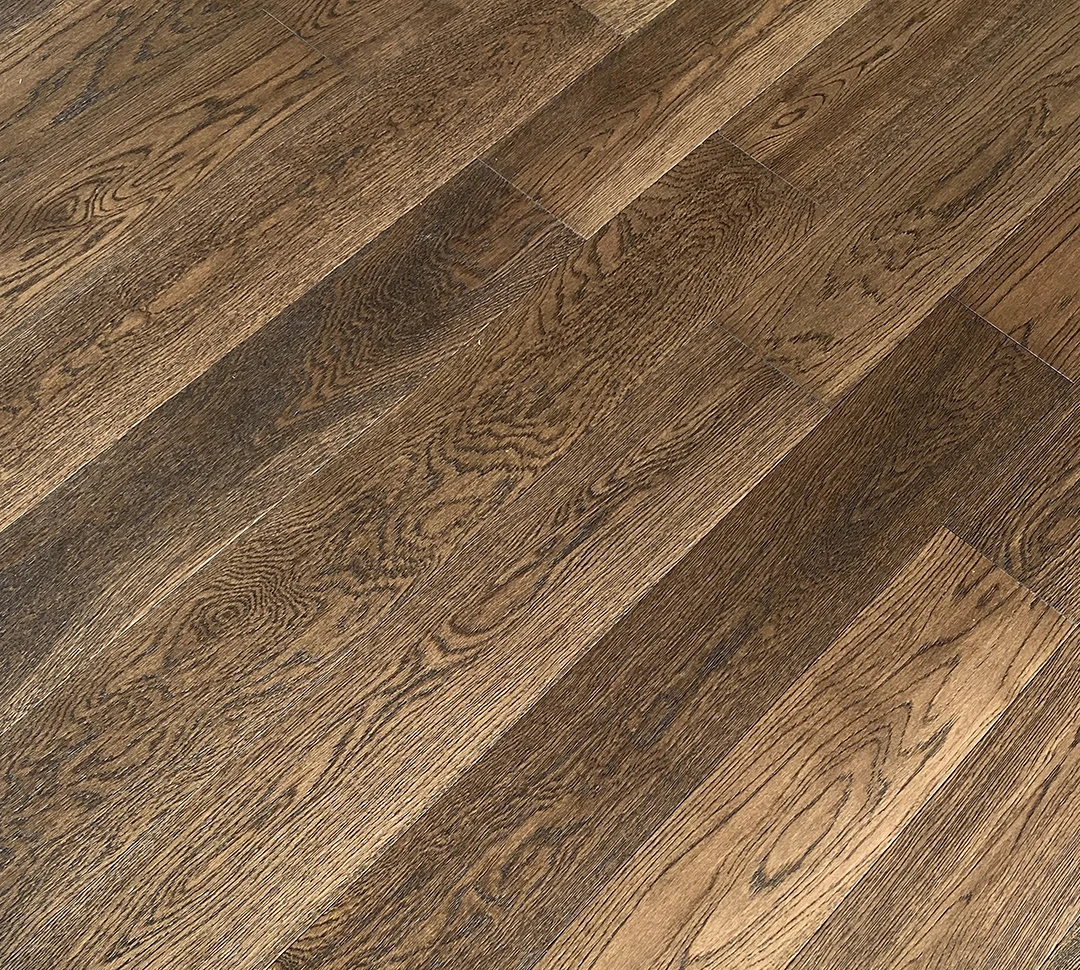 Brushed oak Three Layer Engineered Wood timber Flooring dark color 15mm wood parquet flooring