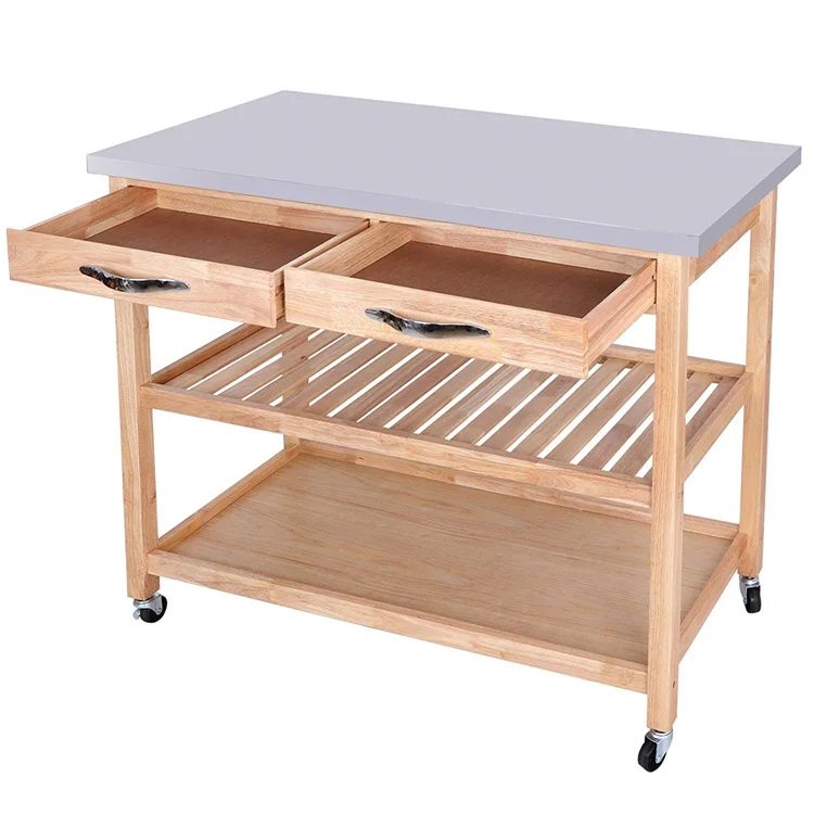 Sturdy With Wheels Mobile Kitchen Trolley
