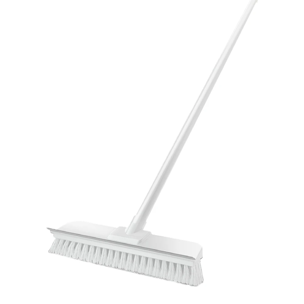 
multi-function Hot Sell Bathroom Bristles Scrubbing Cleaning Floor Hard Brush With Handle with silicone scraper 
