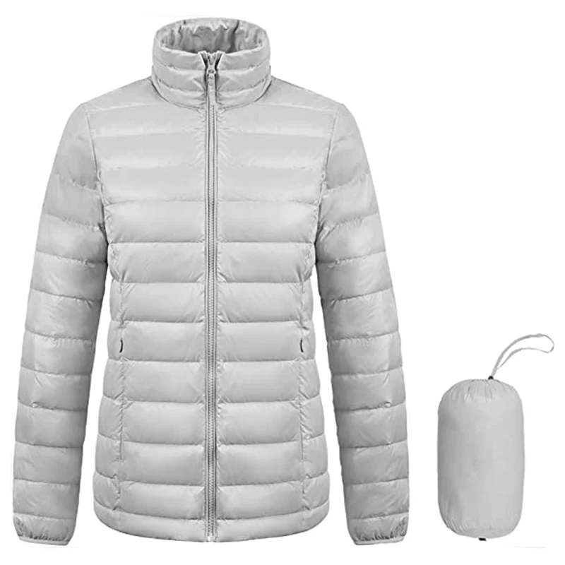 Customized Design Pink Down Quilted Jacket Women Casual Hooded Puffer Goose Down Jacket
