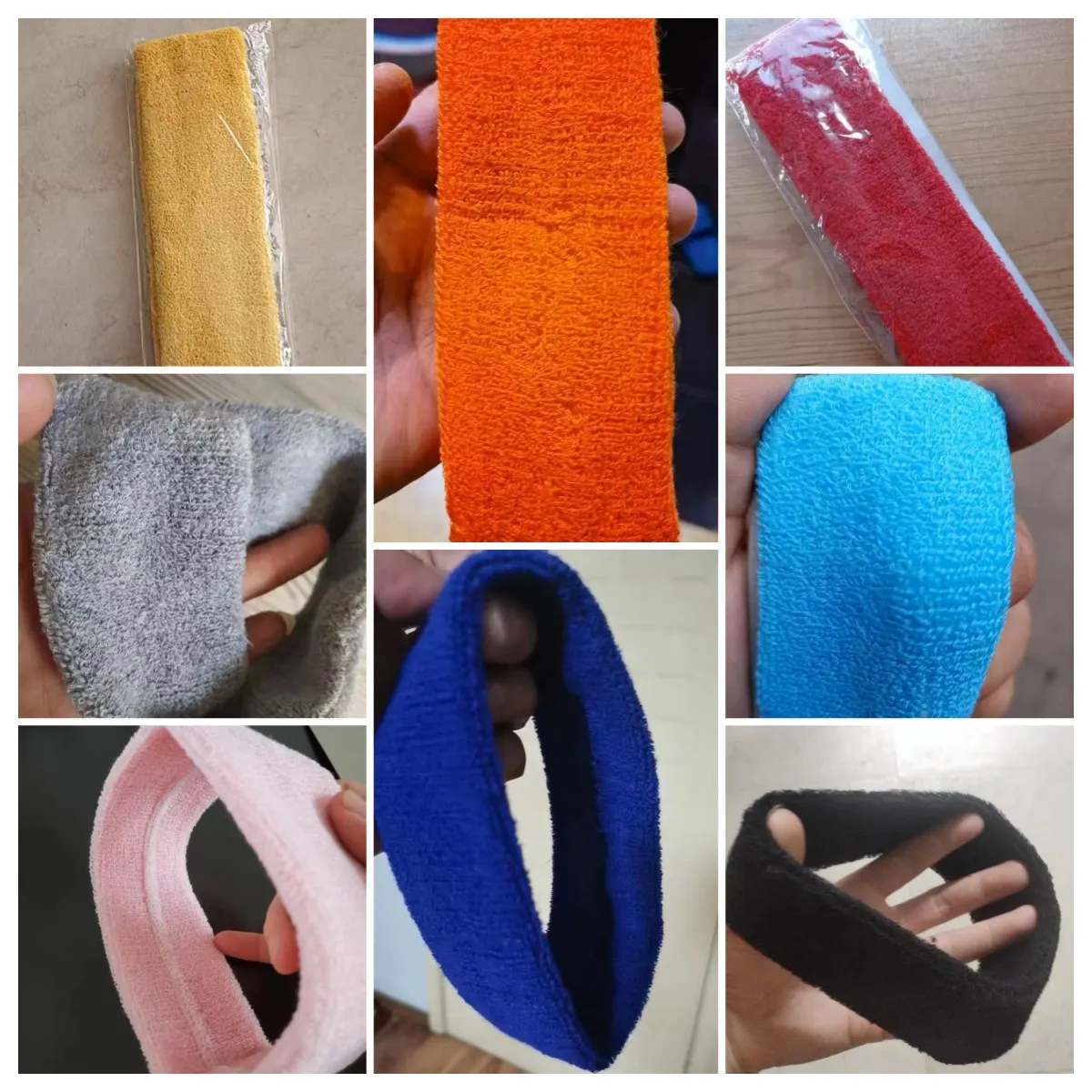 NQ SPORTS  Sports Sweatband Wrist Absorb And Headband Exercise Wrist Band Workout Customized Logo Wrist Wraps Cotton Breathable