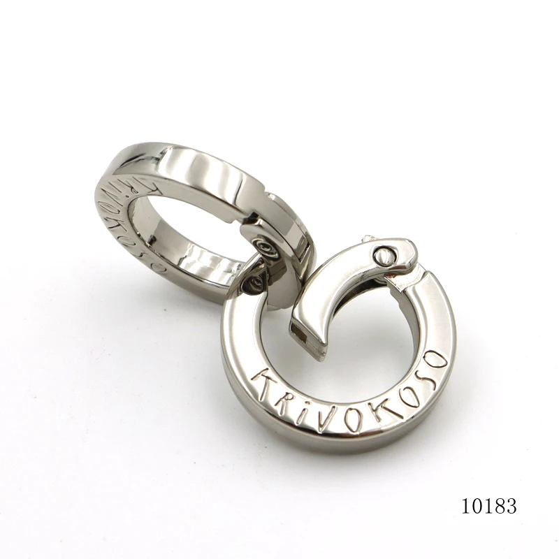 Purse snap clip hardware personalized metal spring o ring buckle for handbag