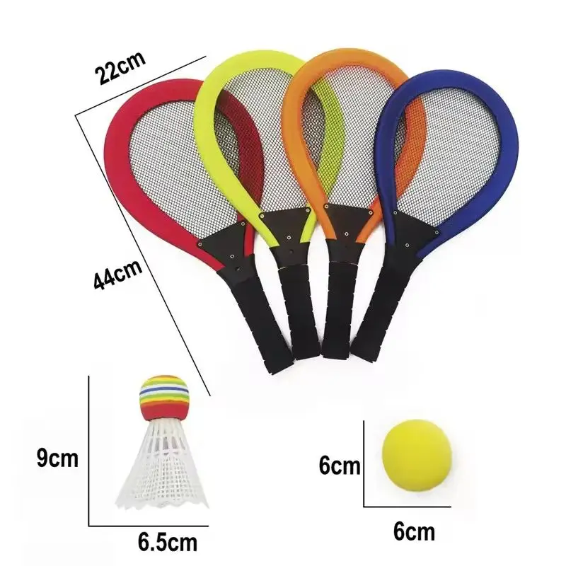 Factory outlet high Quality Outdoor Fiberglass Paddle & Badminton Racket Set for Kids Beach Racquet Sports