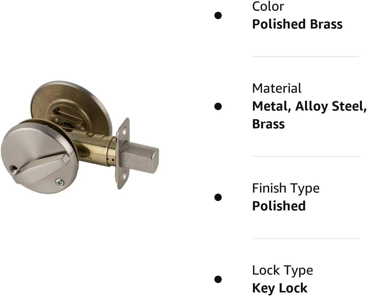 Deadbolt Occupancy IND X Thumb turn  Satin Chrome Door security lock