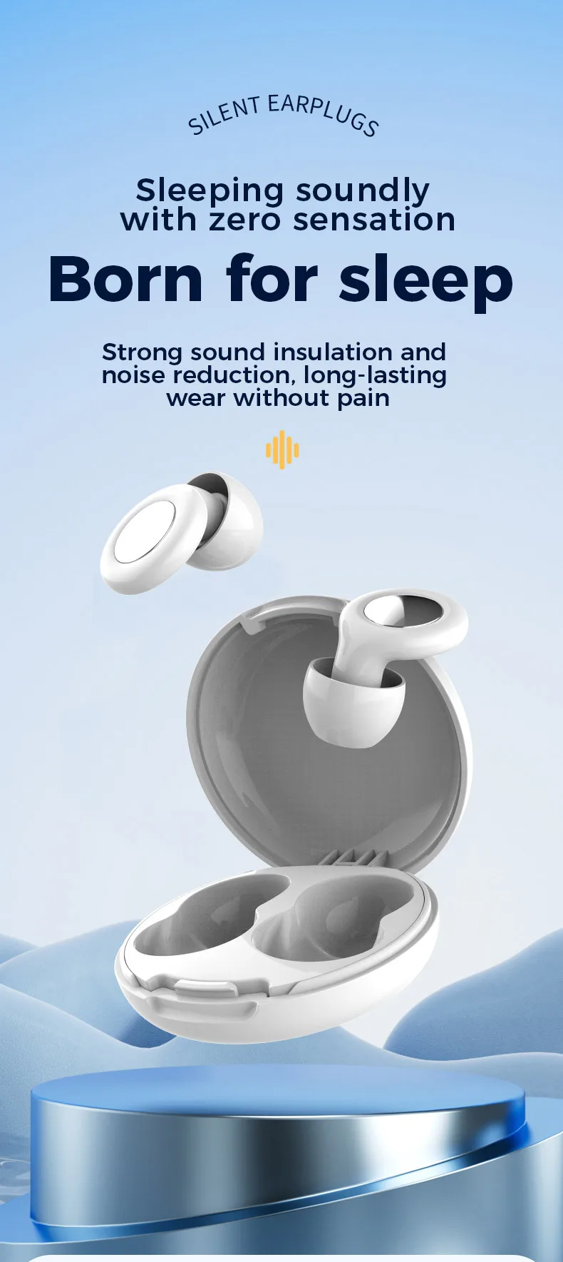 OEM ODM High Quality Soft Silicone Noise Cancelling Earplugs for Sleeping Swimming and Outdoor Activities