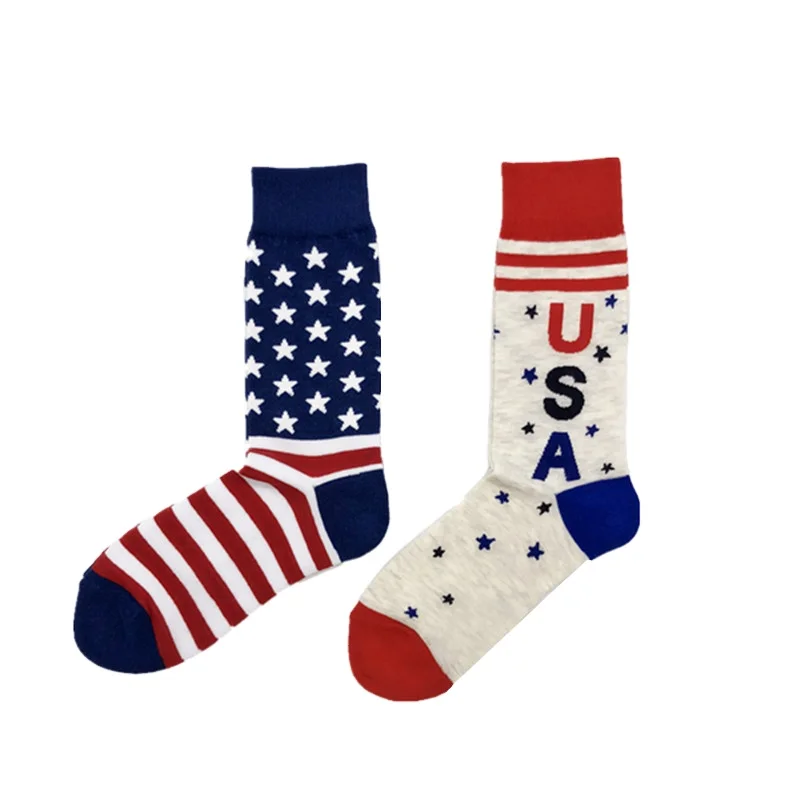 wholesale national patriotic happy USA dress business men women ankle American flag socks