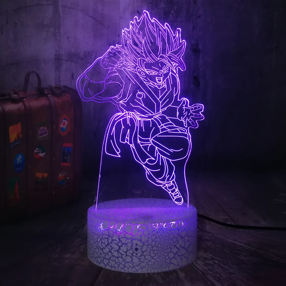 Gift Toy Japanese Anime Dragon Ball Z Son Goku Kakarotto Attack Crack base Touch 3D LED Kids Night Light Moon Lamp Home Decor