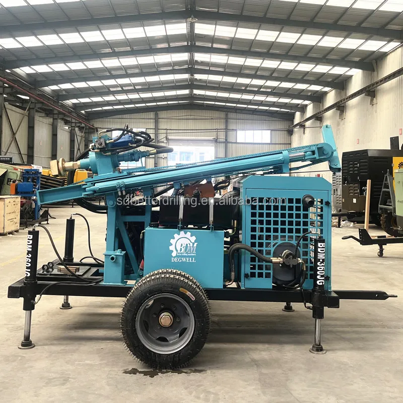 Diesel 200m 300m depth water drilling rig Air down the hole small drilling rig