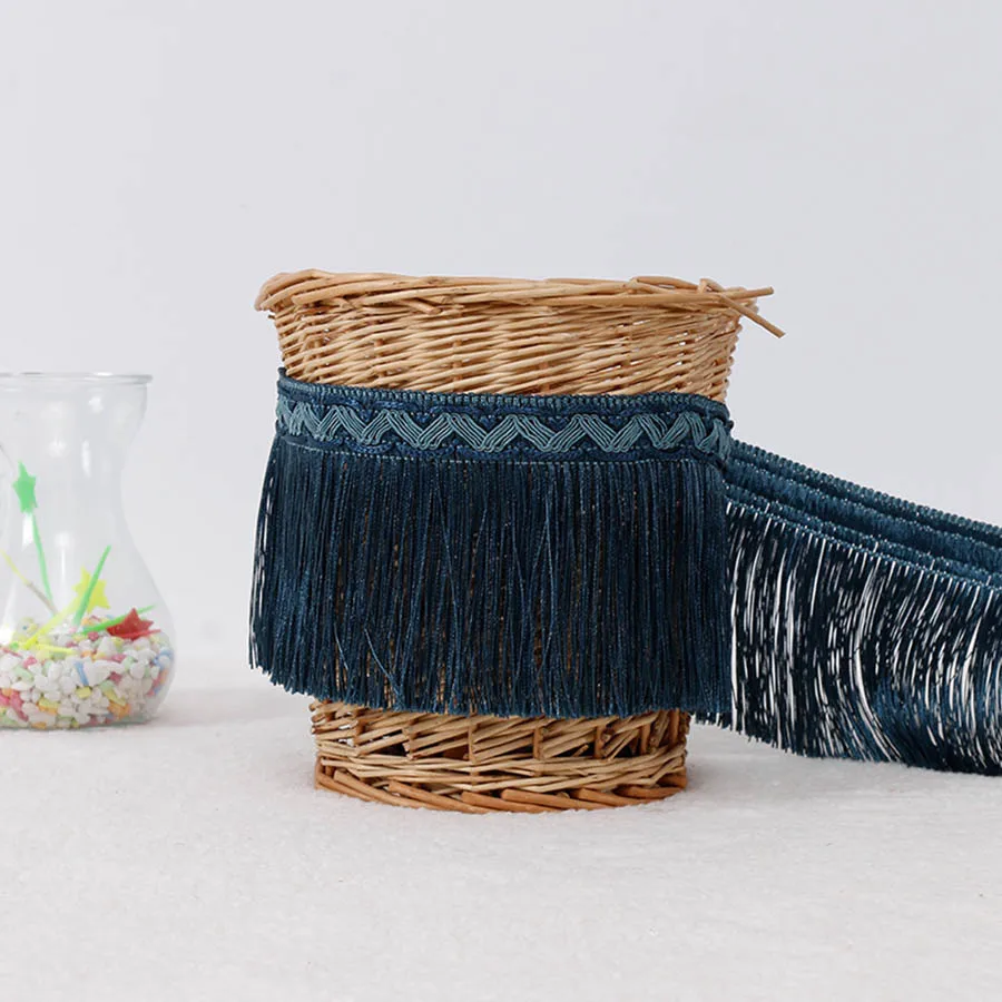 COOMAMUU Tassel Fringe Curtain Braid Lace Tassel Polyester Silk Trim Ribbon Latin Dance Skirt