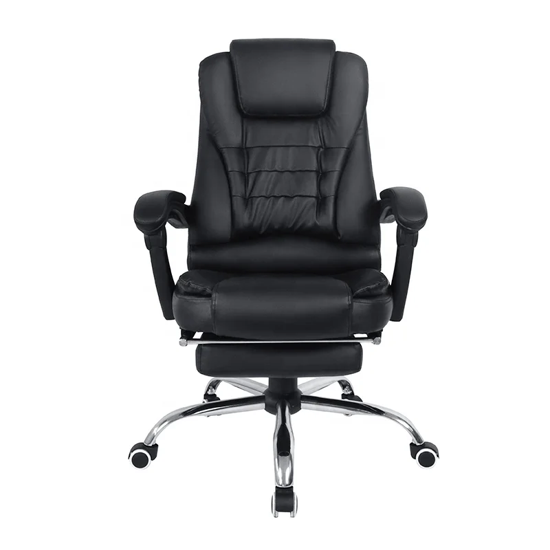 Y-2568 wholesale pu leather boss management heated massage office chair  with footrest and wheel