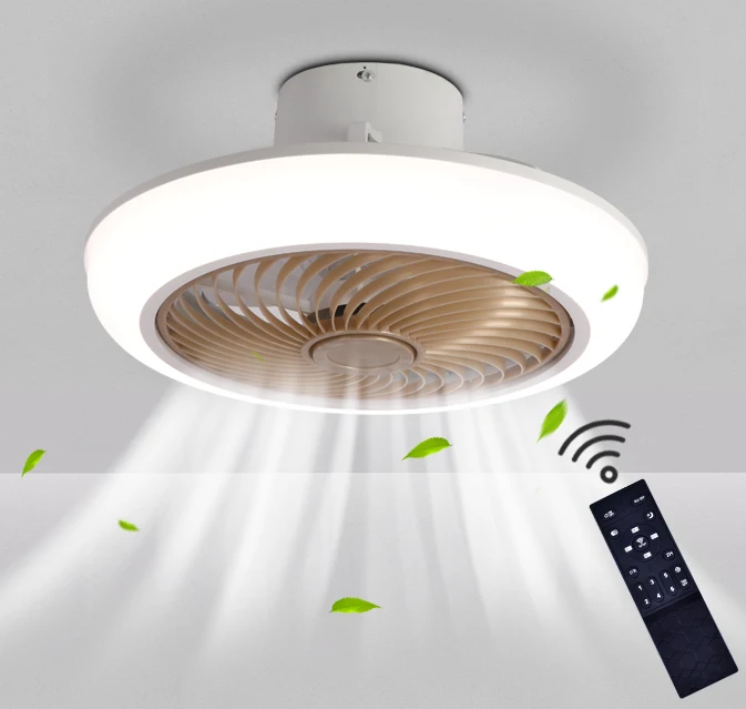 Потолочный вентилятор AIERTEC, светодиодная лампа 18 дюймов для спальни, гостиной, с подсветкой и дистанционным управлением