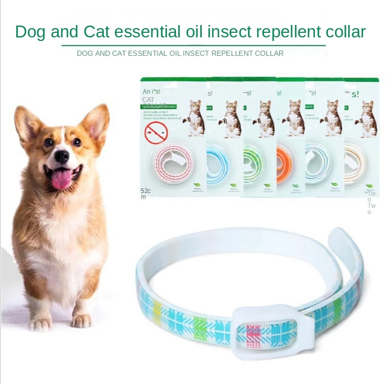 Factory Direct Sales Pet Anti-Flea Collar Essence Oil Pet Cat Dog Insect Repellent Collar Size Adjustable