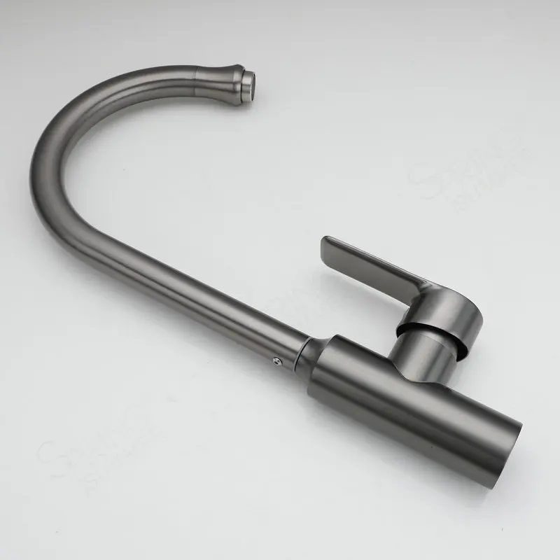 SPRING SUMMER Modern Grey Stainless Steel Kitchen Sink Faucets  Nickel 360 Kitchen Mixer Sink Tap 01