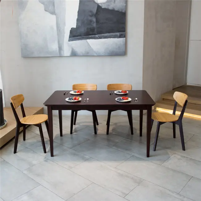 Деревянный Прямоугольный Обеденный стол из бамбука, обеденный стол из орехового дерева