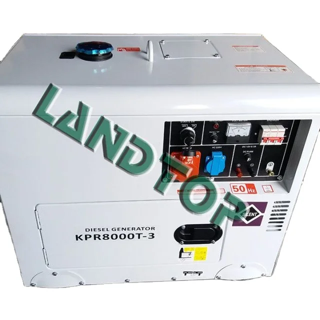 LANDTOP 8kw super silent portable 10kva diesel generator single phase 220V 5kw 6kw 7kw 15KW 50HZ