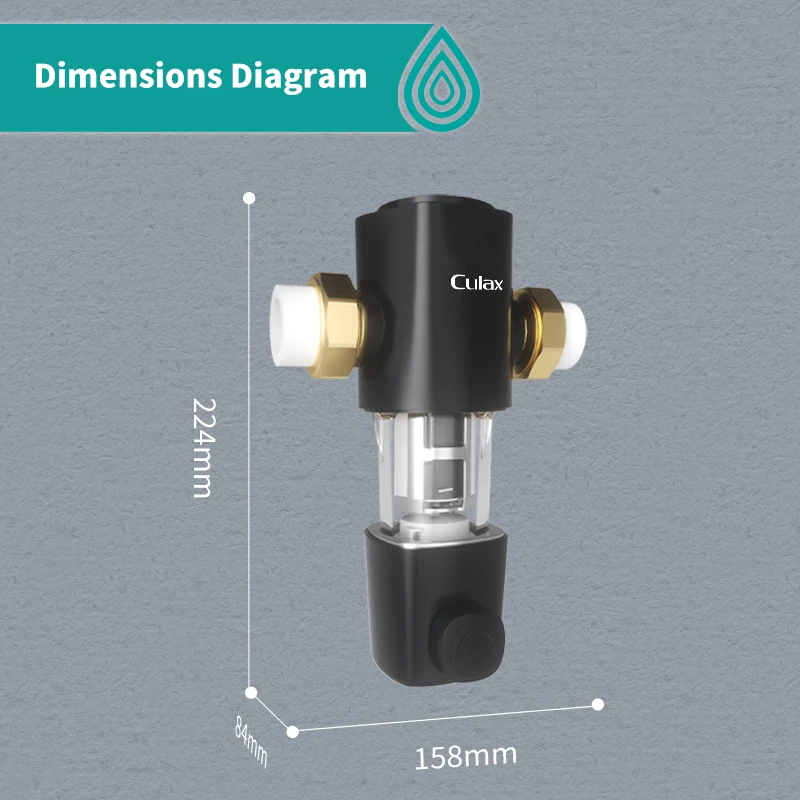 Household Pre-Filtration Water filter 5T/H 40 Micron Flushable Prefilter Filtration
