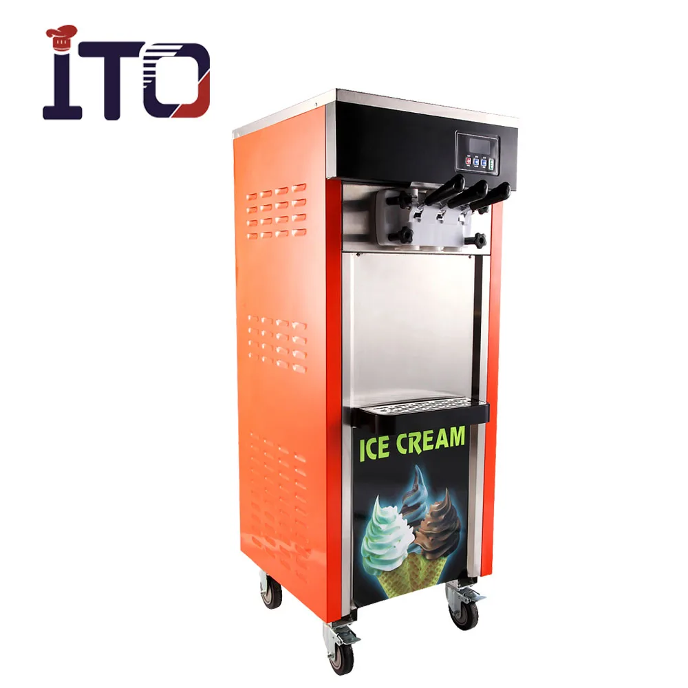 Three Flavor Soft Ice Cream Maker /Spaghetti Ice Cream Machine