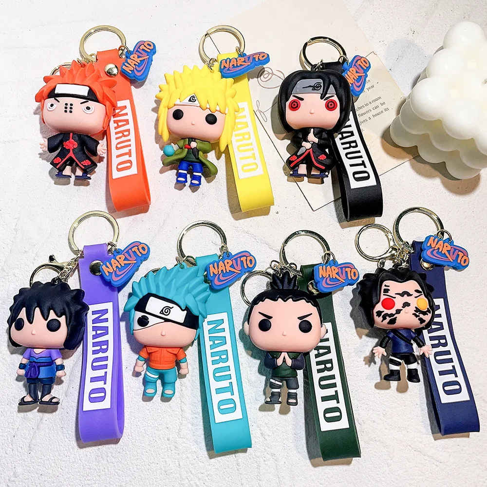 Wholesale Hot Anime Character Narutoes Keyring Pendant Backpack Bag Charm Accessories Cartoon Figure 3D Keychain