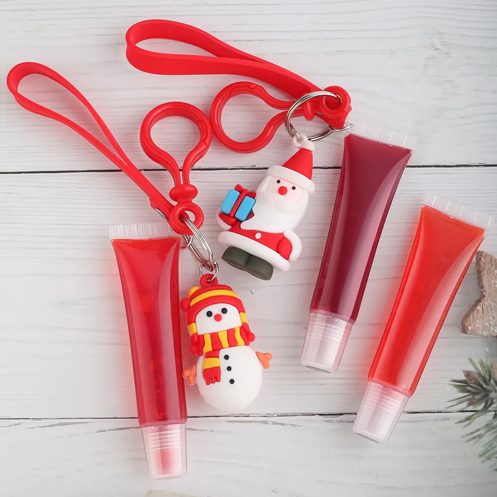 matte rosey pink flavored absolute flormar emele plushie vegan candy Christmas key chain lip plumper gloss with keychain vendor