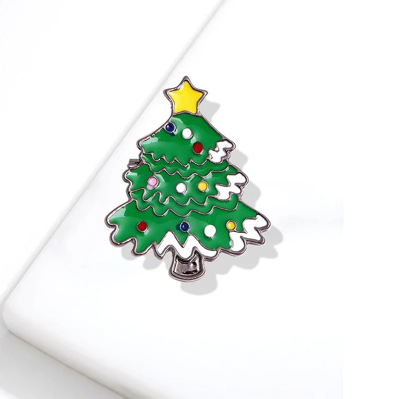 Hard Enamel Lapel Metal Pin Santa Tree Snowman Merry Christmas Blank Soft Badge Metal Lapel Enamel Brooch Pin