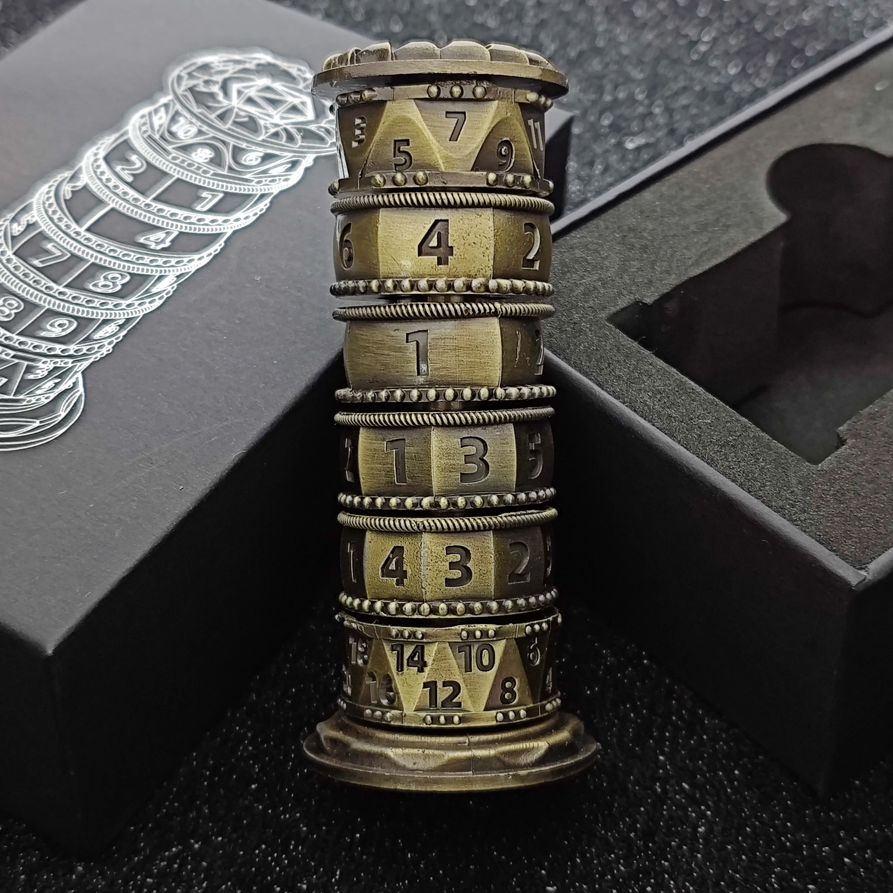 New Metal Tower-type Rotating DND Dice Dungeons and Dragons Table Game TRPG Role Play