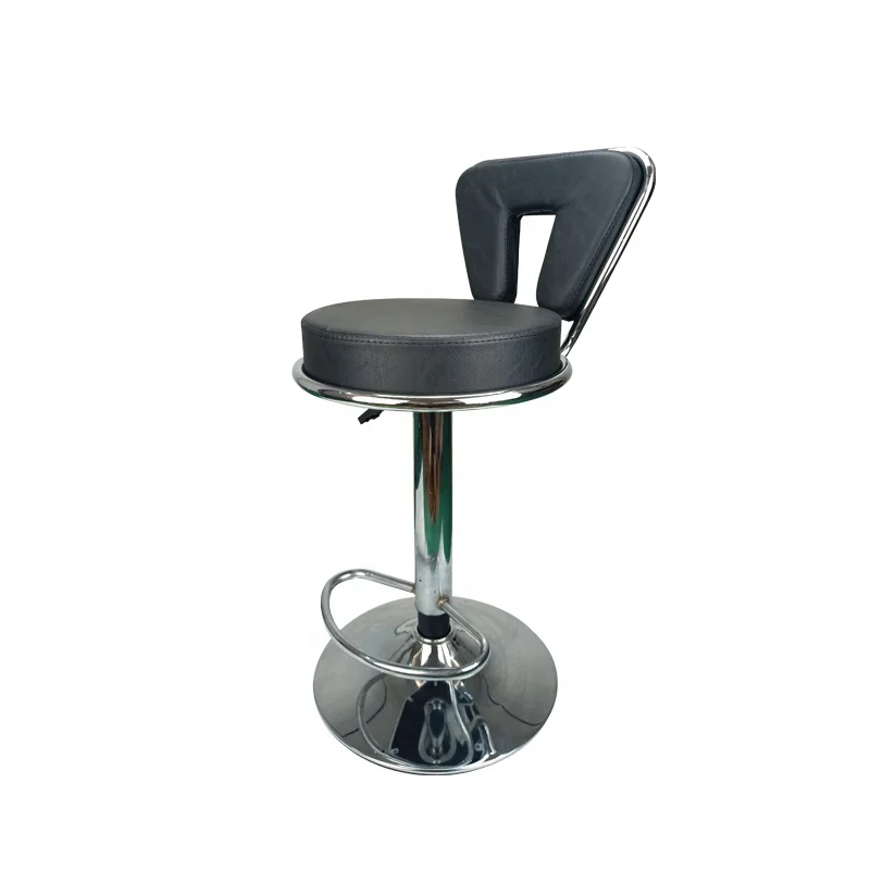 Modern Adjustable High Back Bar Stool Leather Barstool Swivel Counter Height Tall Barstool Bar Chairs Stool With Back