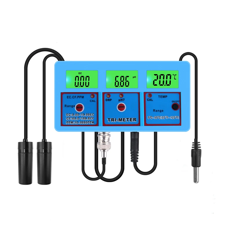 
PH-118 Portable Water Quality Analysis Device Professional 6 in 1 PH EC CF ORP TDS TEMP Meter Tester for Aquarium 