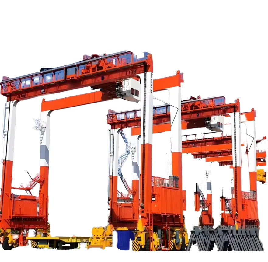 Контейнер Huasui RTG с 40-тонной резиновой шиной новый козловой кран весом 50 тонн 15 м подъемные основные компоненты вкл. Моторная Шестерня двигателя