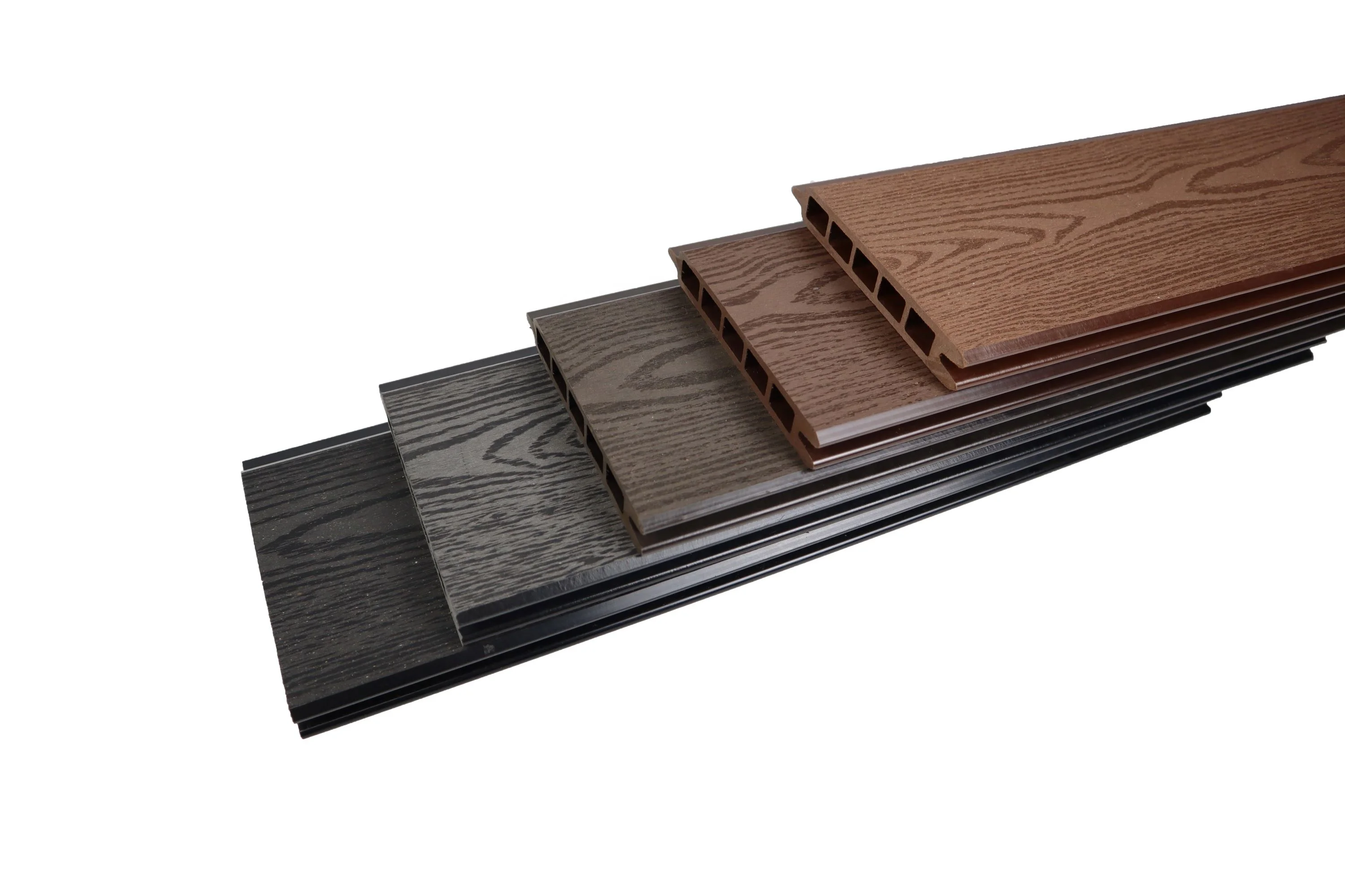 High Quality 3D Embossed Wood Grain WPC Fence Wood Plastic Composite Maintenance-free Outdoor Privacy Fencing