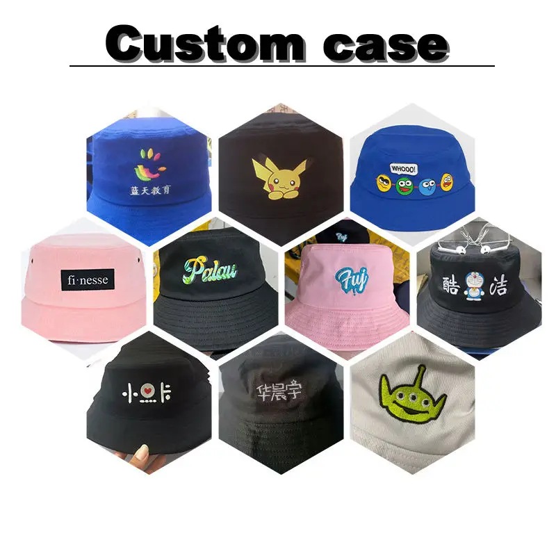 Custom Boys And Girls Kids Bucket Hat With Logo Factory Summer Beach Children Fisherman Bucket Hats For Kids With String