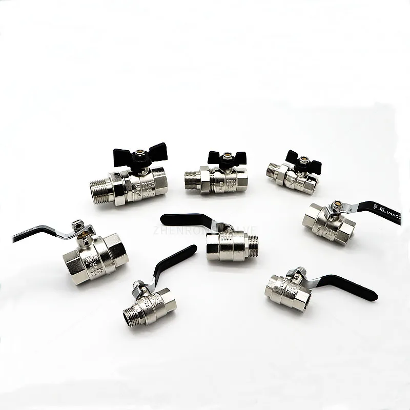 Brass Threaded Water Ball Valve DN15-DN25  Nickel Plated Brass Ball Valve for water