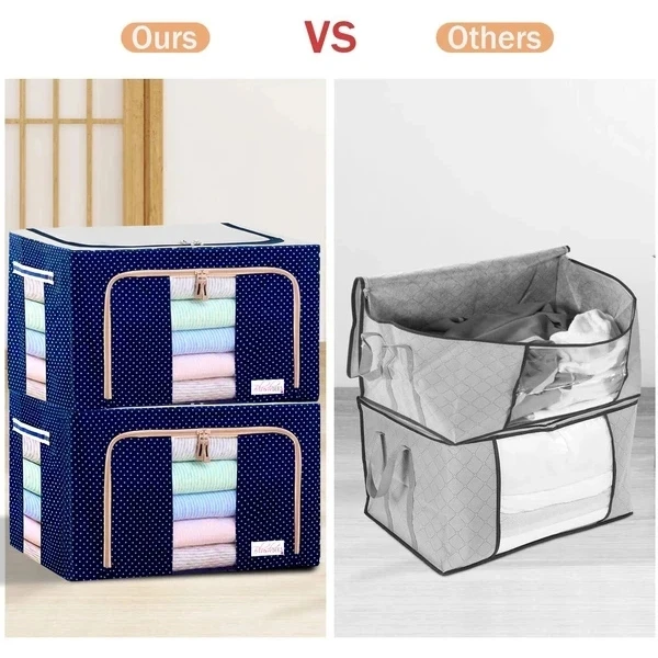 Factory price large capacity simple style easy to carry Folding Wardrobe Fabric Oxford Cloth Large Storage Box