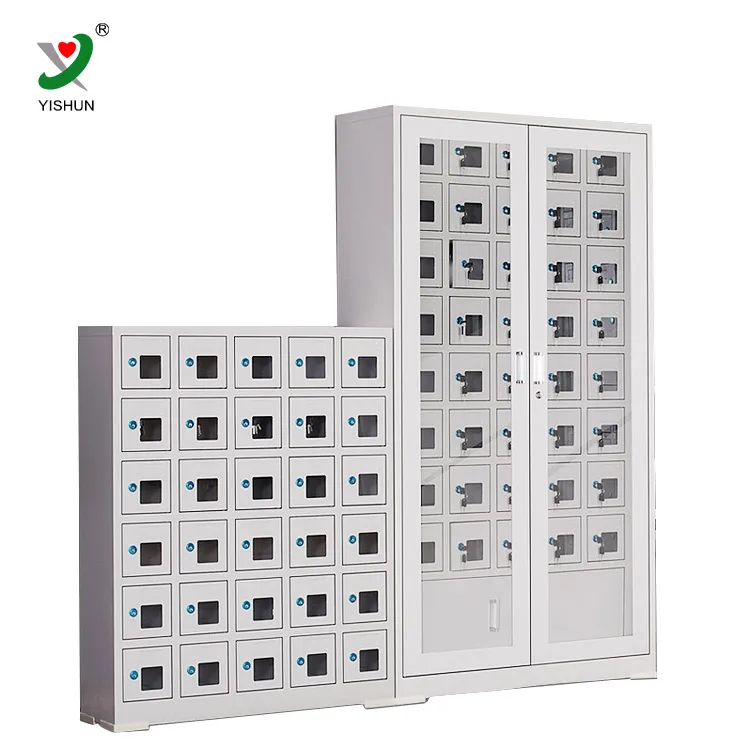 Public charging station phone charging locker