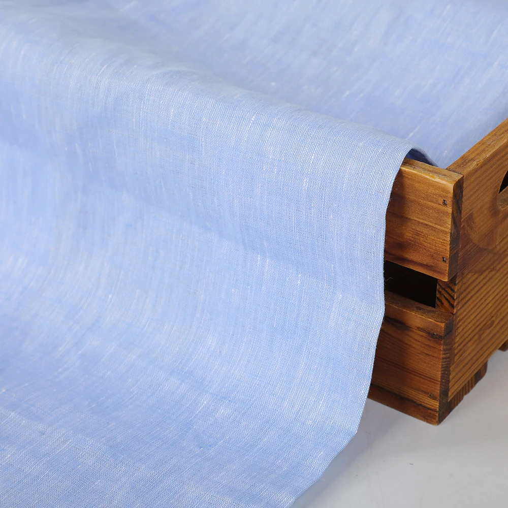 Wholesale Factory Supply Hot-selling two tone and knitting Fabric Wear Soft Yarn Dyed pure linen for womens clothing