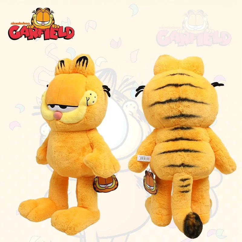 Authentic Orange Garfield Movie-Style Plush Stuffed Toy Soft Fat Cat Embroidered Unisex PP Filled Perfect Birthday Gift