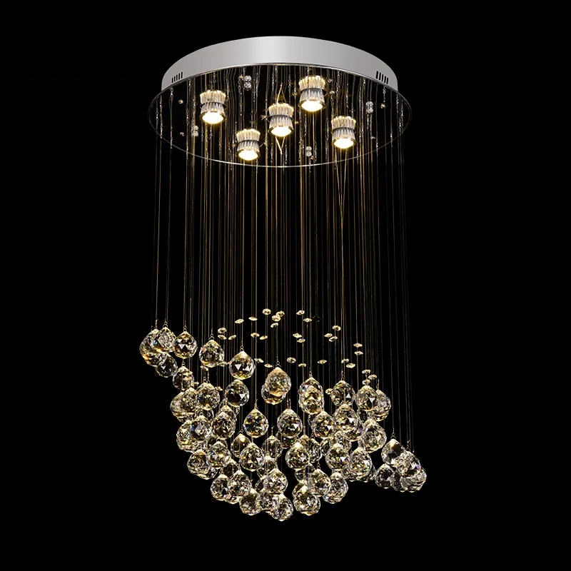  Chandeliers Ceiling Lighting Fixture Hotel Lobby Staircase Led Luxury Living Room K9 Crystal